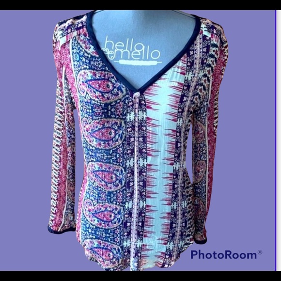 Lucky Brand Tops - 🌈Lucky Brand Boho Sheer Top blue w/ purple🌈